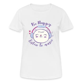 happy chat MBP - Women's Breathable T-Shirt - white - Front - AI Model Female 172 dark (172cm)