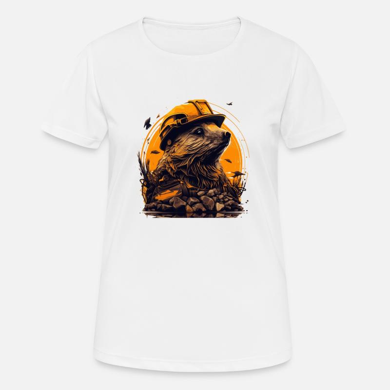 Bieber as master builder with yellow safety helmet - Women's Breathable T-Shirt - white