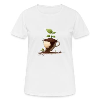 The plain cup - Women's Breathable T-Shirt - white - Front - AI Model Female 172 dark (172cm)