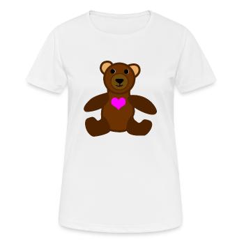 Bear with a pink heart - Women's Breathable T-Shirt - white - Front - AI Model Female 172 dark (172cm)
