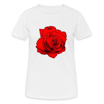 Red Rose - Women's Breathable T-Shirt - white - Front - AI Model Female 172 dark (172cm)