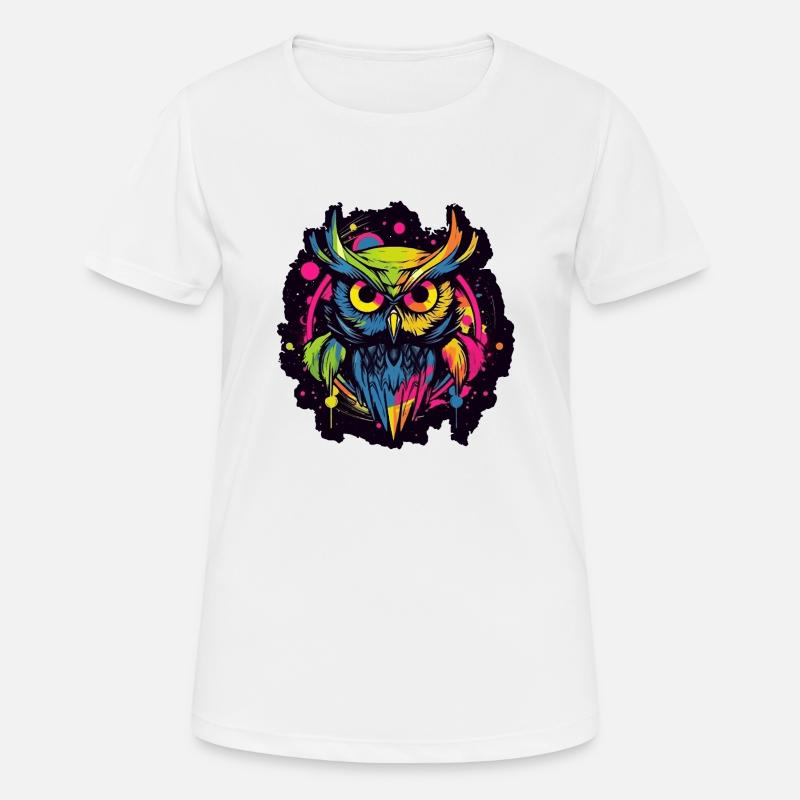 Eule - Frauen T-Shirt atmungsaktiv - Weiß