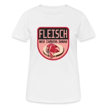Fleisch mein liebstes Gemüse - Frauen T-Shirt atmungsaktiv - Weiß - Vorne - AI Model Female 172 dark (172cm)