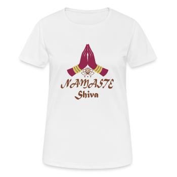 Namaste Yoga Shiva - Mains jointes pour la méditation - T-shirt respirant Femme - blanc - Devant - AI Model Female 172 dark (172cm)