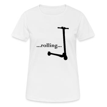 E-Scooter Roller Scooter - T-shirt respirant Femme - blanc - Devant - AI Model Female 172 dark (172cm)