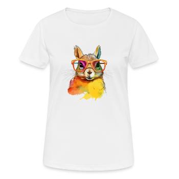 Kikki das Eichhörnchen - Frauen T-Shirt atmungsaktiv - Weiß - Vorne - AI Model Female 172 dark (172cm)