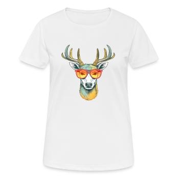 Eti der Brillenhirsch - Frauen T-Shirt atmungsaktiv - Weiß - Vorne - AI Model Female 172 dark (172cm)