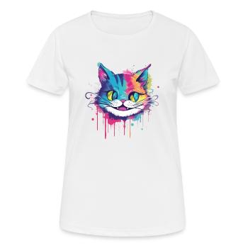 Crazy Colour Cat - Frauen T-Shirt atmungsaktiv - Weiß - Vorne - AI Model Female 172 dark (172cm)
