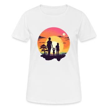 Mom and sunset - Women's Breathable T-Shirt - white - Front - AI Model Female 172 dark (172cm)