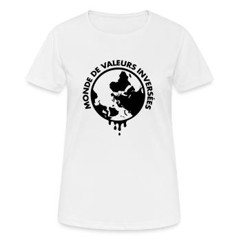 Monde De Valeurs Inversées - T-shirt respirant Femme - blanc - Devant - AI Model Female 172 dark (172cm)