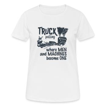 truck pulling duotone - Women's Breathable T-Shirt - white - Front - AI Model Female 172 dark (172cm)