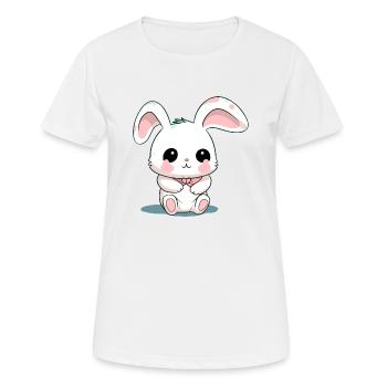Mikai le lapin - T-shirt respirant Femme - blanc - Devant - AI Model Female 172 dark (172cm)