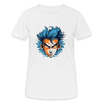 Sapphire Fury: Entfessle deine innere Kraft - Frauen T-Shirt atmungsaktiv - Weiß - Vorne - AI Model Female 172 dark (172cm)