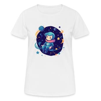 Ouna dans l'espace - T-shirt respirant Femme - blanc - Devant - AI Model Female 172 dark (172cm)