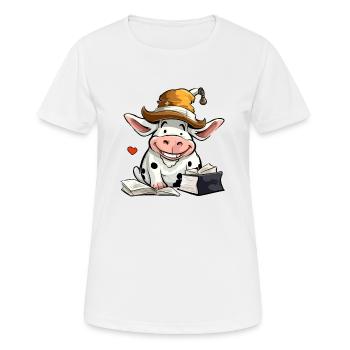 Miki, die gelehrte Kuh - Frauen T-Shirt atmungsaktiv - Weiß - Vorne - AI Model Female 172 dark (172cm)