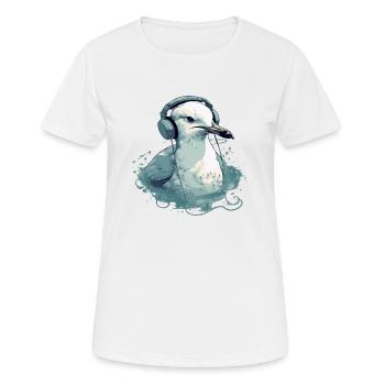 Mila la mouette audiophile - T-shirt respirant Femme - blanc - Devant - AI Model Female 172 dark (172cm)
