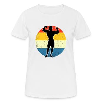 Retro Vintage workout Sunset Design - Frauen T-Shirt atmungsaktiv - Weiß - Vorne - AI Model Female 172 dark (172cm)