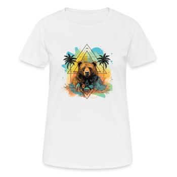 Mystical bear and palm tree - Women's Breathable T-Shirt - white - Front - AI Model Female 172 dark (172cm)