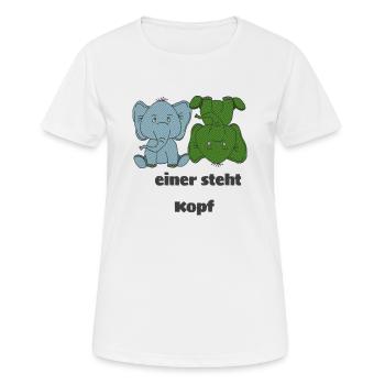 Elephants One Stands Upside Down - Women's Breathable T-Shirt - white - Front - AI Model Female 172 dark (172cm)