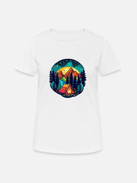 Camping, tent and campfire - Women's Breathable T-Shirt - white