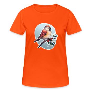 Oiseau d’hiver - T-shirt respirant Femme - orange néon - Devant - AI Model Female 172 dark (172cm)