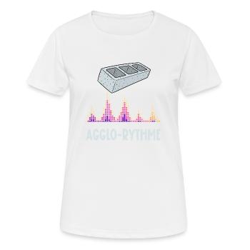 agglo-rythme - T-shirt respirant Femme - blanc - Devant - AI Model Female 172 dark (172cm)