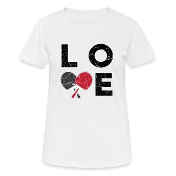 Ping-pong amour - T-shirt respirant Femme - blanc - Devant - AI Model Female 172 dark (172cm)