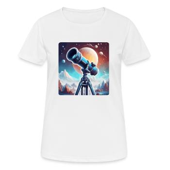 Télescope / Télescope / Astronomie / Ciel étoilé - T-shirt respirant Femme - blanc - Devant - AI Model Female 172 dark (172cm)