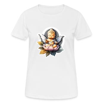 bébé Bouddha - meditation yoga relaxation - T-shirt respirant Femme - blanc - Devant - AI Model Female 172 dark (172cm)