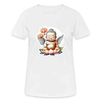 bébé Bouddha - meditation yoga relaxation - T-shirt respirant Femme - blanc - Devant - AI Model Female 172 dark (172cm)