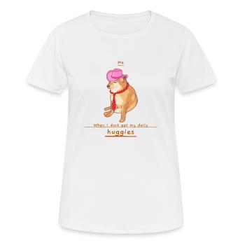 Brauche Umarmungen! - Frauen T-Shirt atmungsaktiv - Weiß - Vorne - AI Model Female 172 dark (172cm)