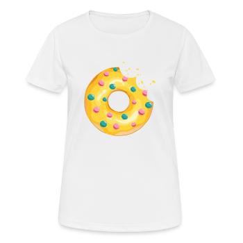 Donut-Biss essen Metzgergebäck 120 Q - Frauen T-Shirt atmungsaktiv - Weiß - Vorne - AI Model Female 172 dark (172cm)