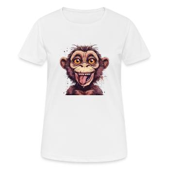Crazy Äffchen - Frauen T-Shirt atmungsaktiv - Weiß - Vorne - AI Model Female 172 dark (172cm)