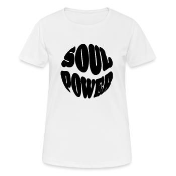 Soul Power - Frauen T-Shirt atmungsaktiv - Weiß - Vorne - AI Model Female 172 dark (172cm)