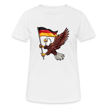 Deutschland Adler Germany Flag Eagle - Frauen T-Shirt atmungsaktiv - Weiß - Vorne - AI Model Female 172 dark (172cm)