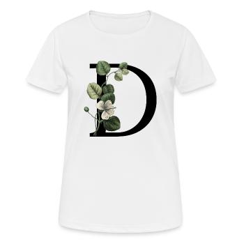 Grüner botanischer Buchstabe - Frauen T-Shirt atmungsaktiv - Weiß - Vorne - AI Model Female 172 dark (172cm)