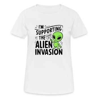 invasion extra terrestre - humour - T-shirt respirant Femme - blanc - Devant - AI Model Female 172 dark (172cm)