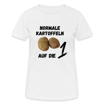 Normale Kartoffeln auf die 1 | Fußball Meme EM - Frauen T-Shirt atmungsaktiv - Weiß - Vorne - AI Model Female 172 dark (172cm)