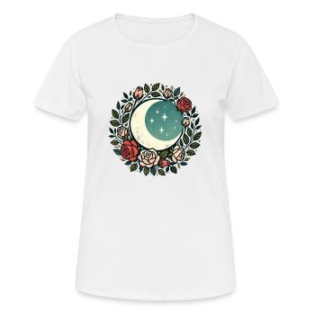 Crescent Moon Roses - Women's Breathable T-Shirt - white - Front - AI Model Female 172 dark (172cm)
