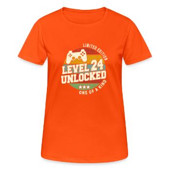 Vintage Né(e) un mois de 2000 anniversaire - T-shirt respirant Femme - orange néon - Devant - AI Model Female 172 dark (172cm)