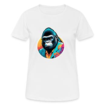 Gorilla im Anzug - Frauen T-Shirt atmungsaktiv - Weiß - Vorne - AI Model Female 172 dark (172cm)