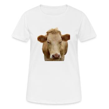 Cow Cow Cow Head Producteurs de cadeaux - T-shirt respirant Femme - blanc - Devant - AI Model Female 172 dark (172cm)