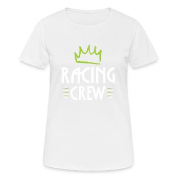 Racing Crew - Frauen T-Shirt atmungsaktiv - Weiß - Vorne - AI Model Female 172 dark (172cm)