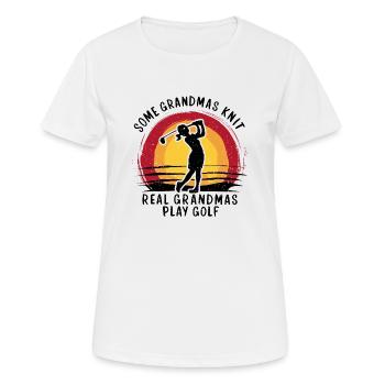 Golfende Großmutter – echte Power! - Frauen T-Shirt atmungsaktiv - Weiß - Vorne - AI Model Female 172 dark (172cm)