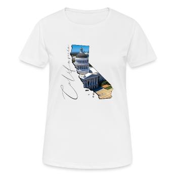 California Capitol in the California Map CA - Women's Breathable T-Shirt - white - Front - AI Model Female 172 dark (172cm)