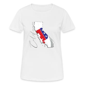Republican Flag in California State Landkarte CA - Frauen T-Shirt atmungsaktiv - Weiß - Vorne - AI Model Female 172 dark (172cm)