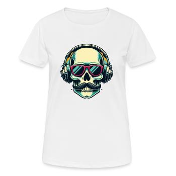 Skull in headphones - Women's Breathable T-Shirt - white - Front - AI Model Female 172 dark (172cm)