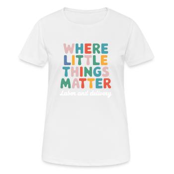 Care with heart and passion - Women's Breathable T-Shirt - white - Front - AI Model Female 172 dark (172cm)
