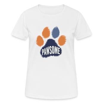 Patte Pawsome - T-shirt respirant Femme - blanc - Devant - AI Model Female 172 dark (172cm)