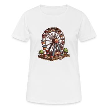 Grande roue - T-shirt respirant Femme - blanc - Devant - AI Model Female 172 dark (172cm)